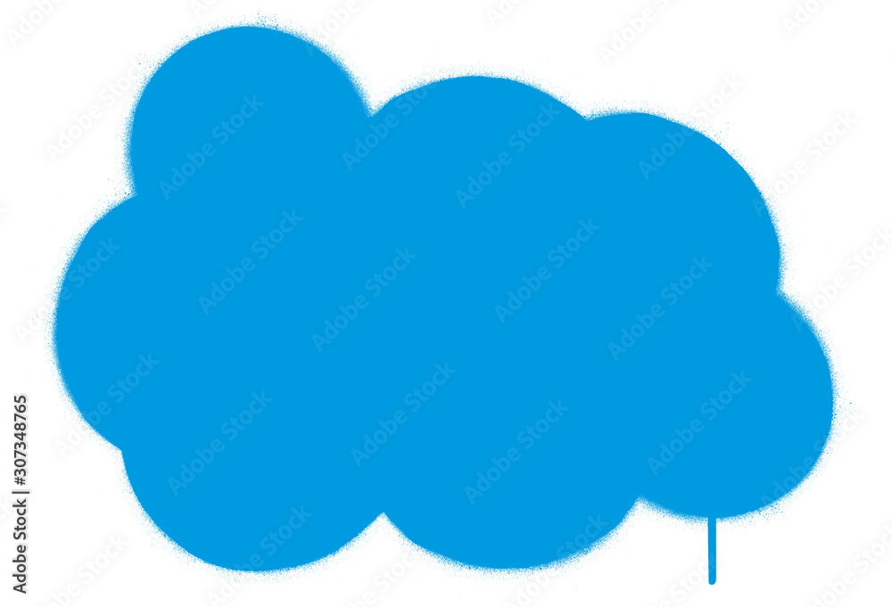 graffiti blue cloud shape sprayed over white graffiti blue cloud shape sprayed over white