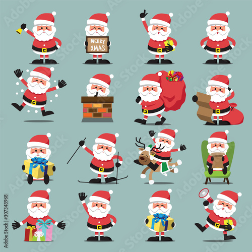  Santa Clauses set for christmas,character Mary Christmas and Happy New Year