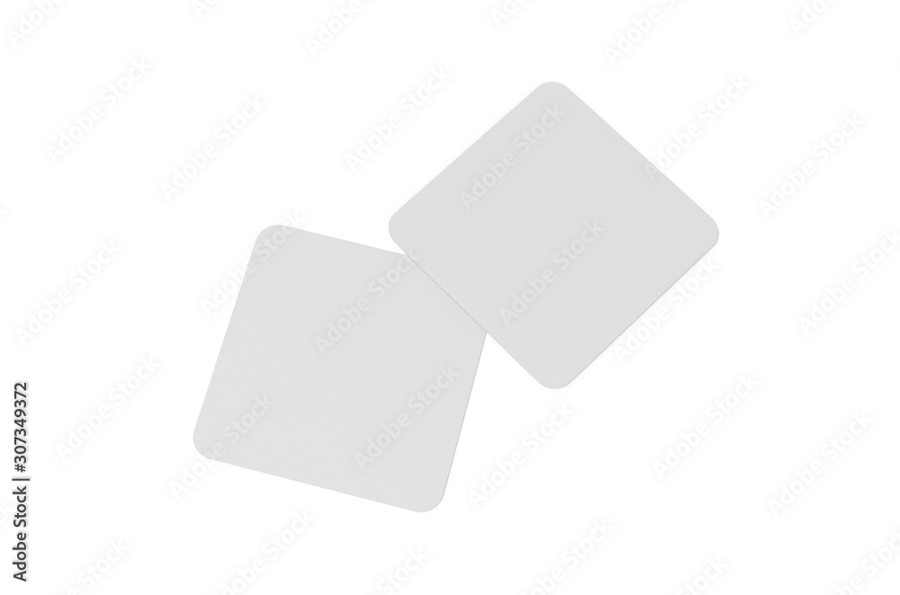 Square round corner business card, mock up template for business card, invitation car, greeting card, flyer and brochure, 3d illustration Square round corner business card, mock up template for business card, invitation car, greeting card, flyer and brochure, 3d illustration