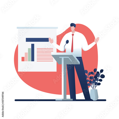 business seminar ,Vector illustration cartoon character.