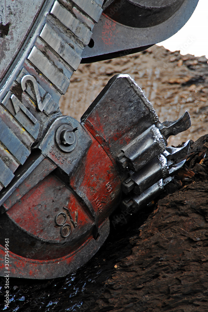 An wheel bucket excavator on a coal surface mine.