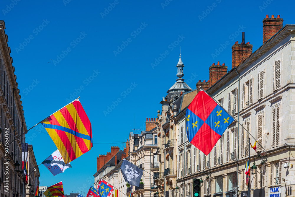 Fototapeta premium ORLEANS, FRANCE - May 8, 2018: Street view of downtown in Orleans, France