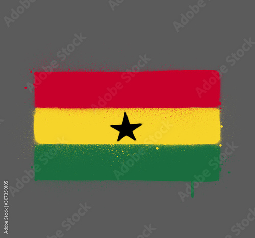 graffti Ghana flag sprayed over grey photo