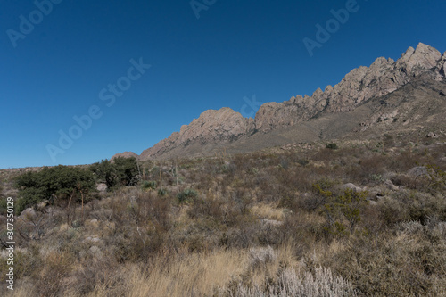 Southern edge of the Organ Mountains in New Mexico.
