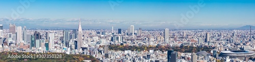 (東京都-風景パノラマ)ラウンジから望む新宿・外苑風景１