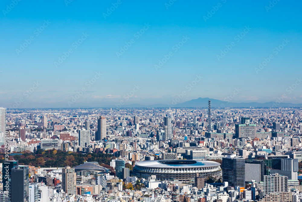 (東京都-都市風景)ラウンジから望む外苑側風景２