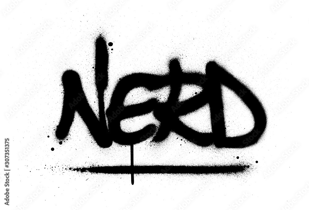 graffiti nerd word sprayed in black over white graffiti nerd word sprayed in black over white