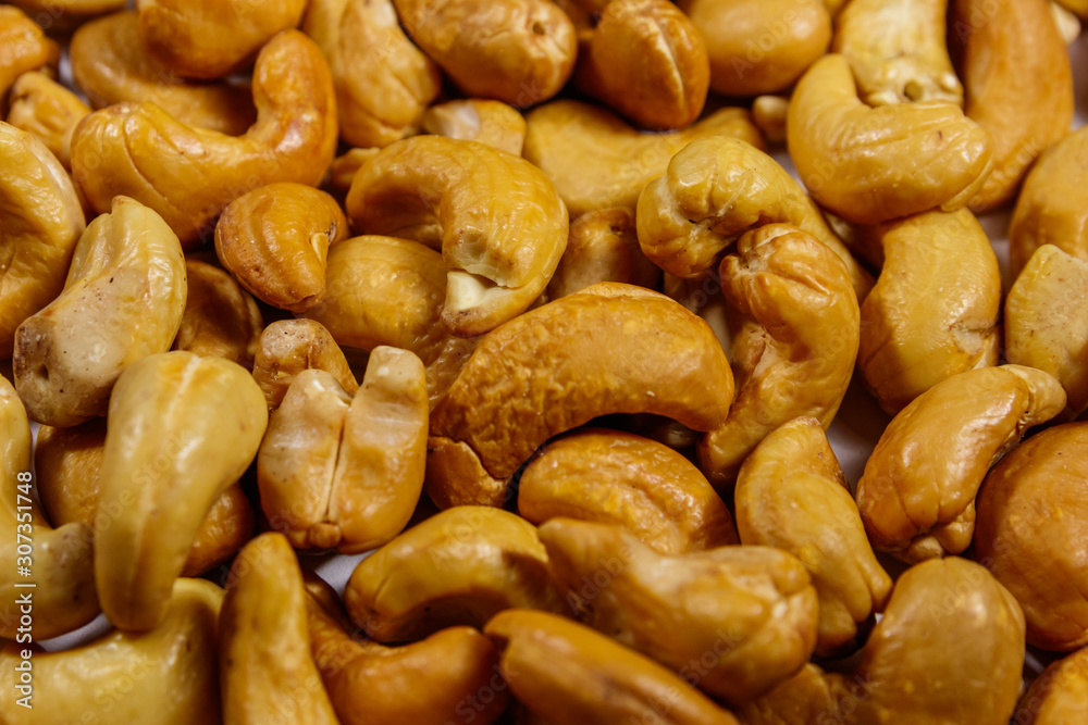 Background of roasted cashew nuts Background of roasted cashew nuts
