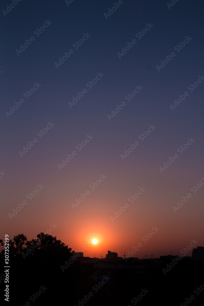 Land scape sunset cloud and sun light orange and blue yellow color background. Land scape sunset cloud and sun light orange and blue yellow color background.