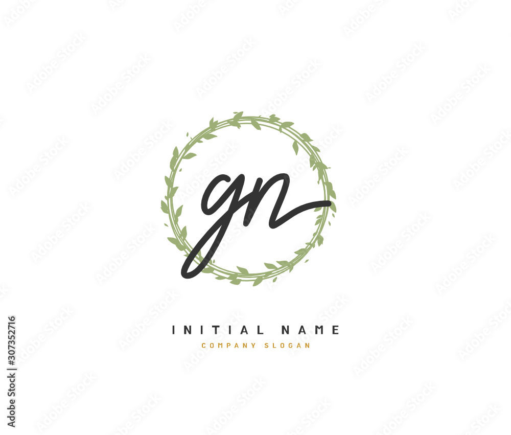 G N GN Beauty vector initial logo, handwriting logo of initial signature, wedding, fashion, jewerly, boutique, floral and botanical with creative template for any company or business. G N GN Beauty vector initial logo, handwriting logo of initial signature, wedding, fashion, jewerly, boutique, floral and botanical with creative template for any company or business.