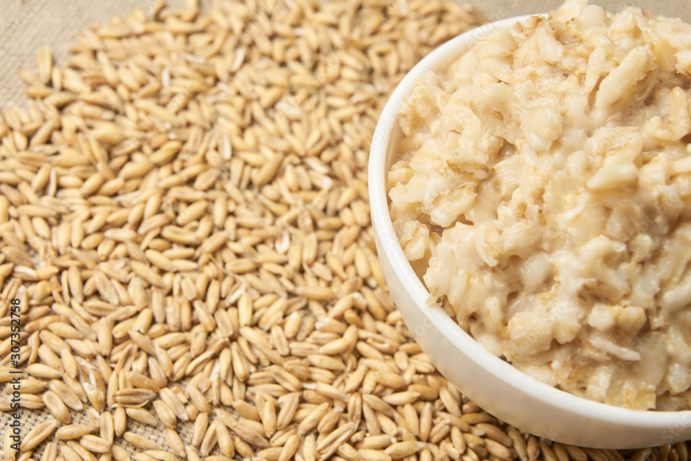 Oatmeal breakfast bowl. Organic healthy food pure Oatmeal breakfast bowl. Organic healthy food pure