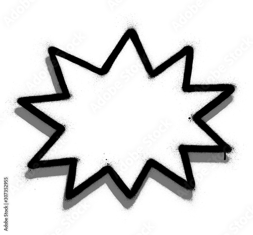 graffiti exploded star shape with drop shadow over white