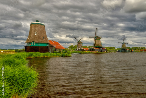 Zaandam, Holland, an old mill nowadays as a historic mill for tourists