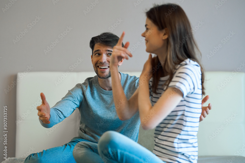 young couple having fun at home