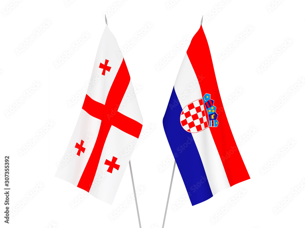 Fototapeta premium Croatia and Georgia flags