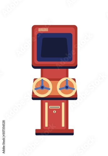 Vintage game machine flat vector illustration