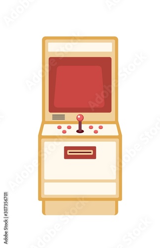 Retro game machine flat vector illustration