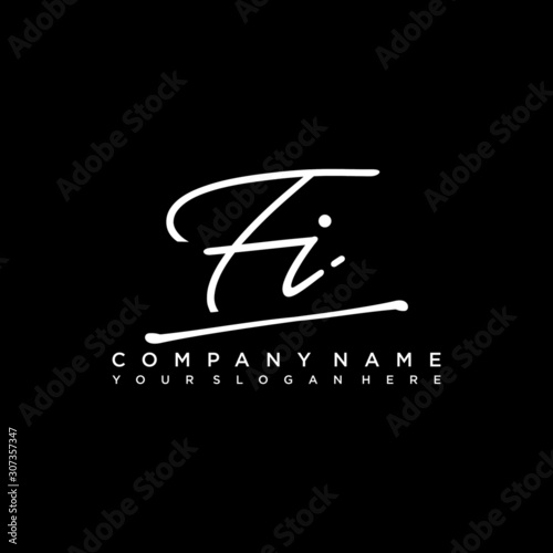 FI initials signature logo. Handwriting logo vector templates. Hand drawn Calligraphy lettering Vector illustration.