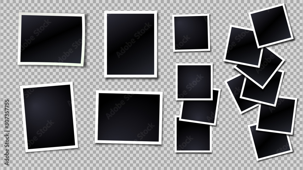 Photo frame. Realistic vector photo frames template on transparent background Photo frame. Realistic vector photo frames template on transparent background