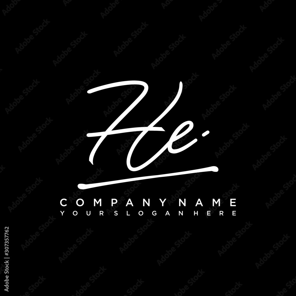 HE initials signature logo. Handwriting logo vector templates. Hand drawn Calligraphy lettering Vector illustration. HE initials signature logo. Handwriting logo vector templates. Hand drawn Calligraphy lettering Vector illustration.