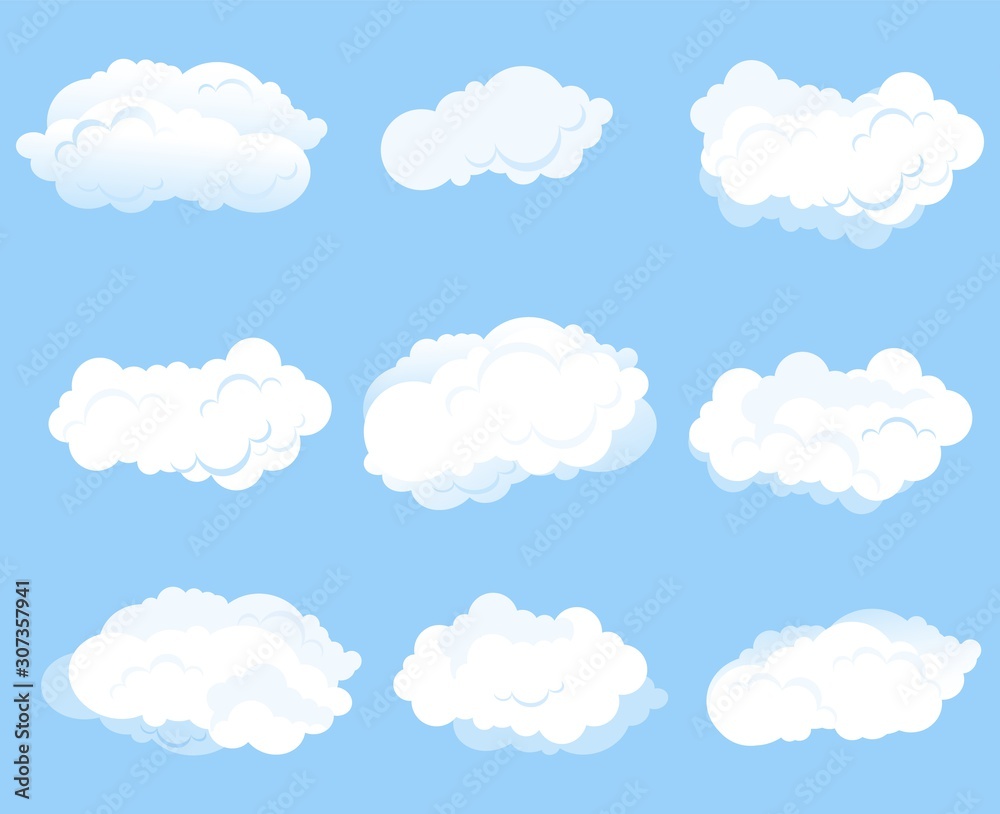 Clouds, great design for any purposes. Light blue background.