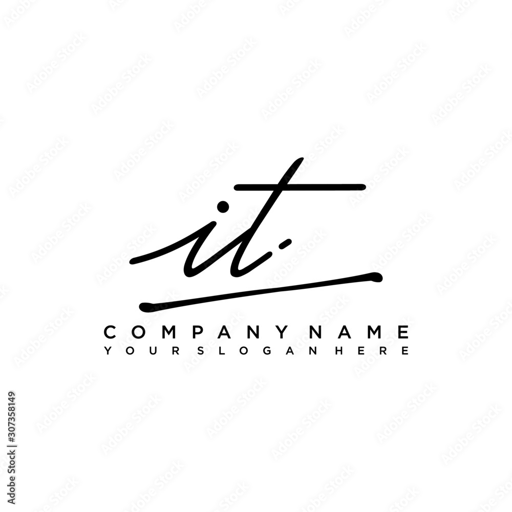 IT initials signature logo. Handwriting logo vector templates. Hand drawn Calligraphy lettering Vector illustration. IT initials signature logo. Handwriting logo vector templates. Hand drawn Calligraphy lettering Vector illustration.