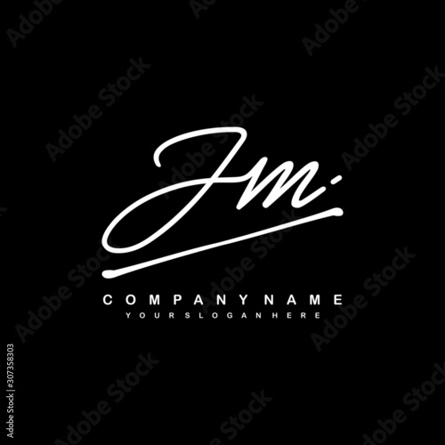 JM initials signature logo. Handwriting logo vector templates. Hand drawn Calligraphy lettering Vector illustration.