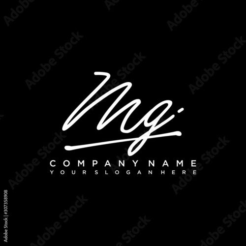 MG initials signature logo. Handwriting logo vector templates. Hand drawn Calligraphy lettering Vector illustration.