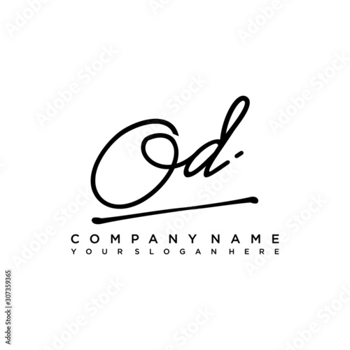 OD initials signature logo. Handwriting logo vector templates. Hand drawn Calligraphy lettering Vector illustration.