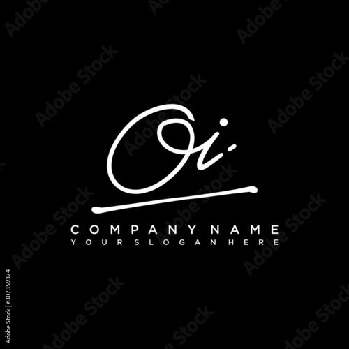 OI initials signature logo. Handwriting logo vector templates. Hand drawn Calligraphy lettering Vector illustration.