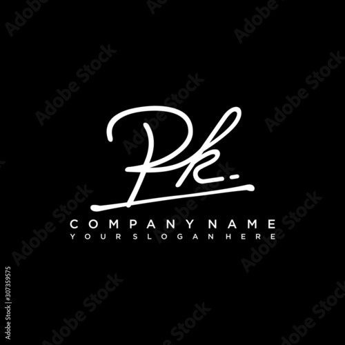 PK initials signature logo. Handwriting logo vector templates. Hand drawn Calligraphy lettering Vector illustration.