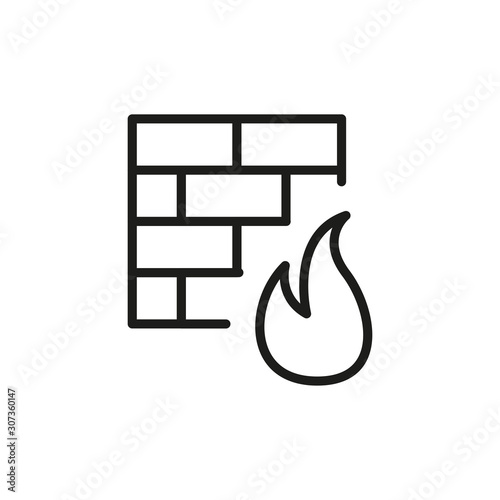 Simple fire line icon.