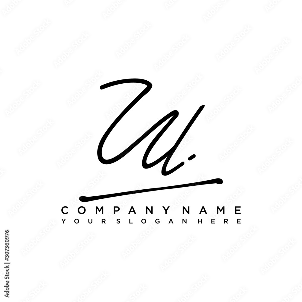 UL initials signature logo. Handwriting logo vector templates. Hand drawn Calligraphy lettering Vector illustration.