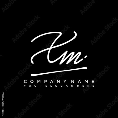 XM initials signature logo. Handwriting logo vector templates. Hand drawn Calligraphy lettering Vector illustration.