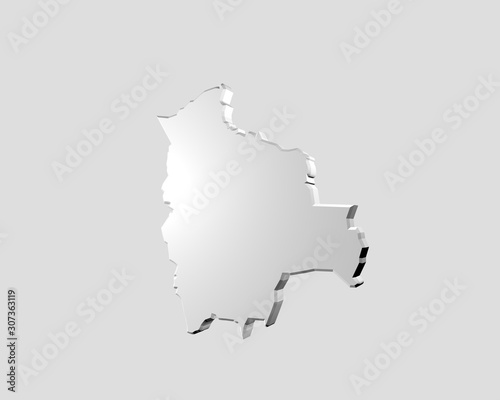 3d illustration of map of bolivia