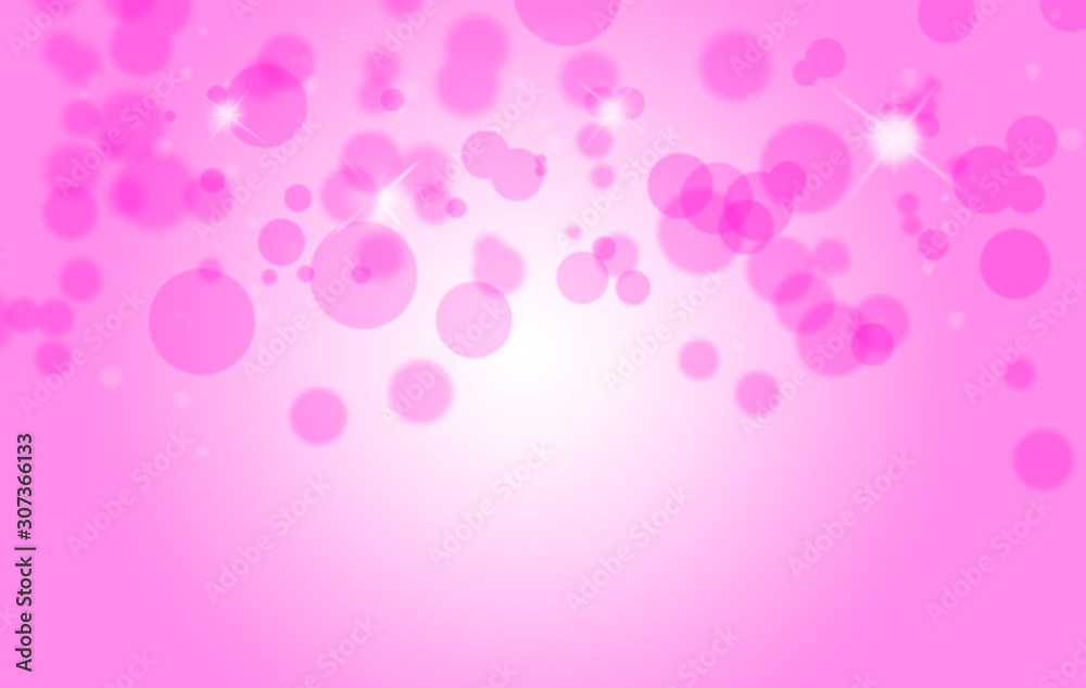Bright pink bokeh bubbles background
