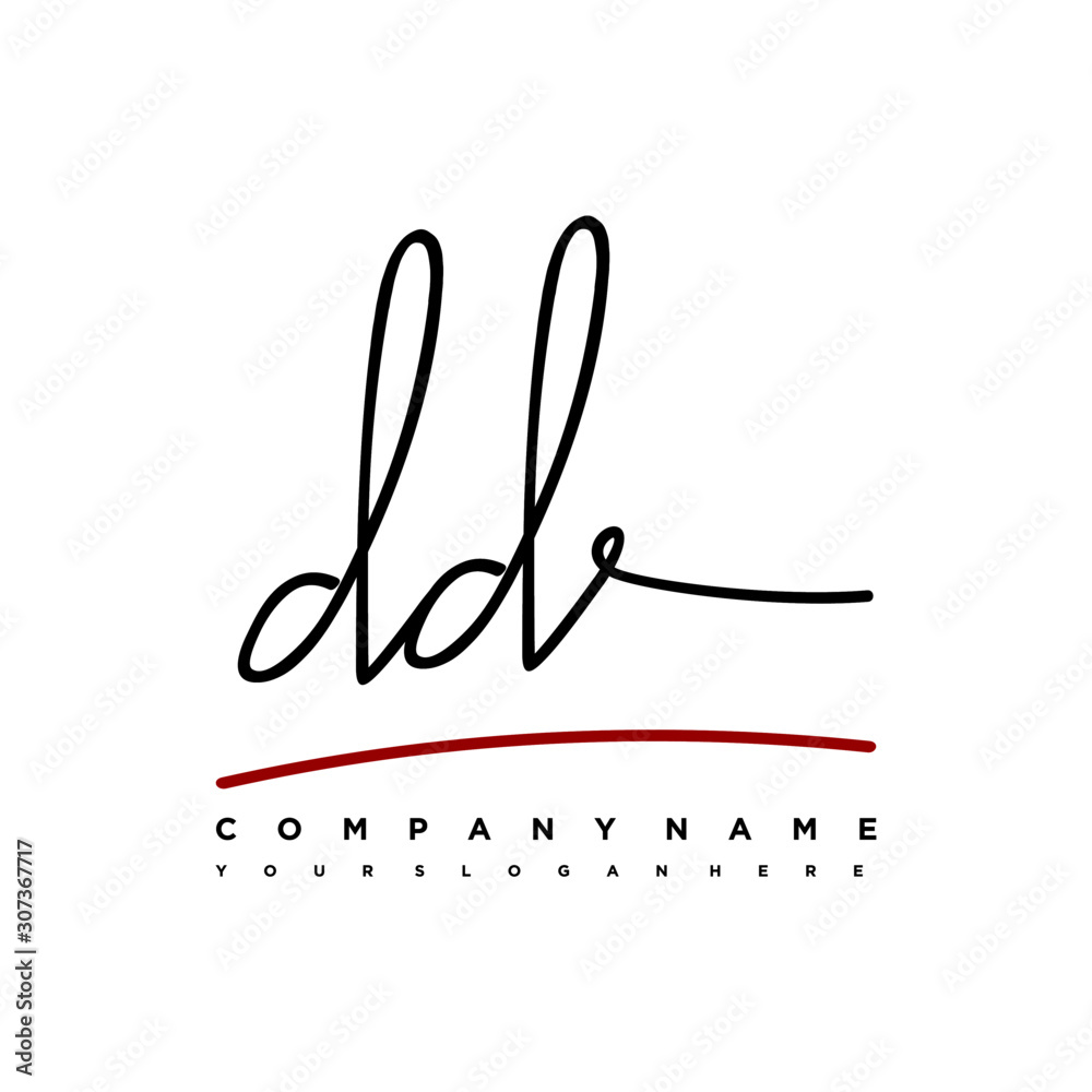 DD signature initials. Handwritten logo vector template with red underline. Illustration of hand drawn calligraphy Illustration. DD signature initials. Handwritten logo vector template with red underline. Illustration of hand drawn calligraphy Illustration.