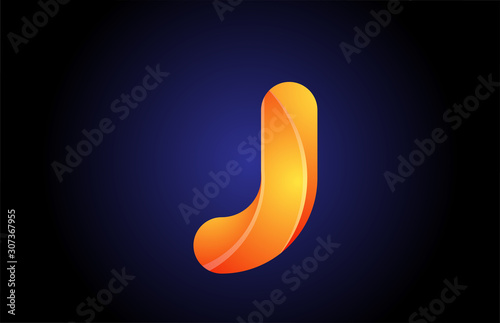Wallpaper Mural orange blue gradient logo j alphabet letter design icon for company Torontodigital.ca