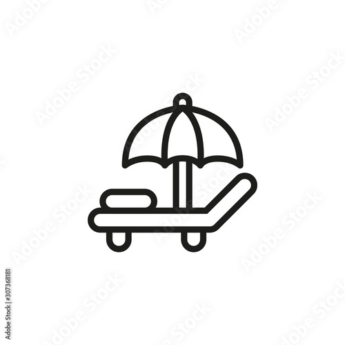 Simple sunbed line icon.