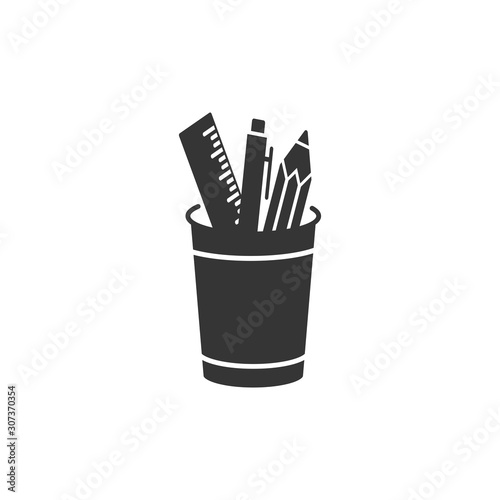 Pencil Stand Icon Vector Illustration