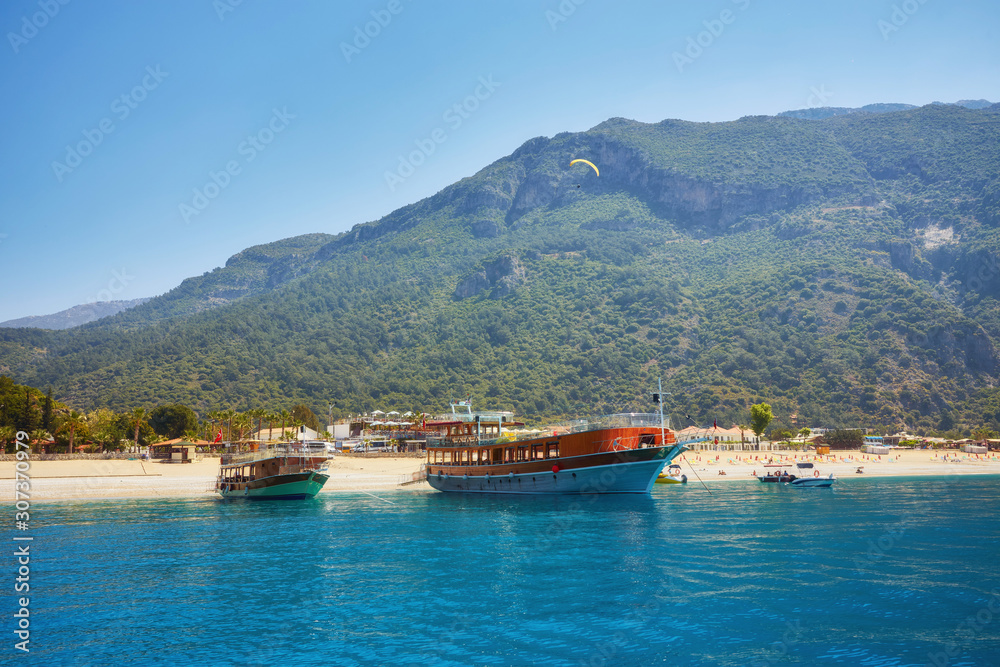 Dead Sea Oludeniz , Situated on Turkey of south-west coast, with it's pristine white beaches and amazingly blue waters, is one of the finest beaches in the world.