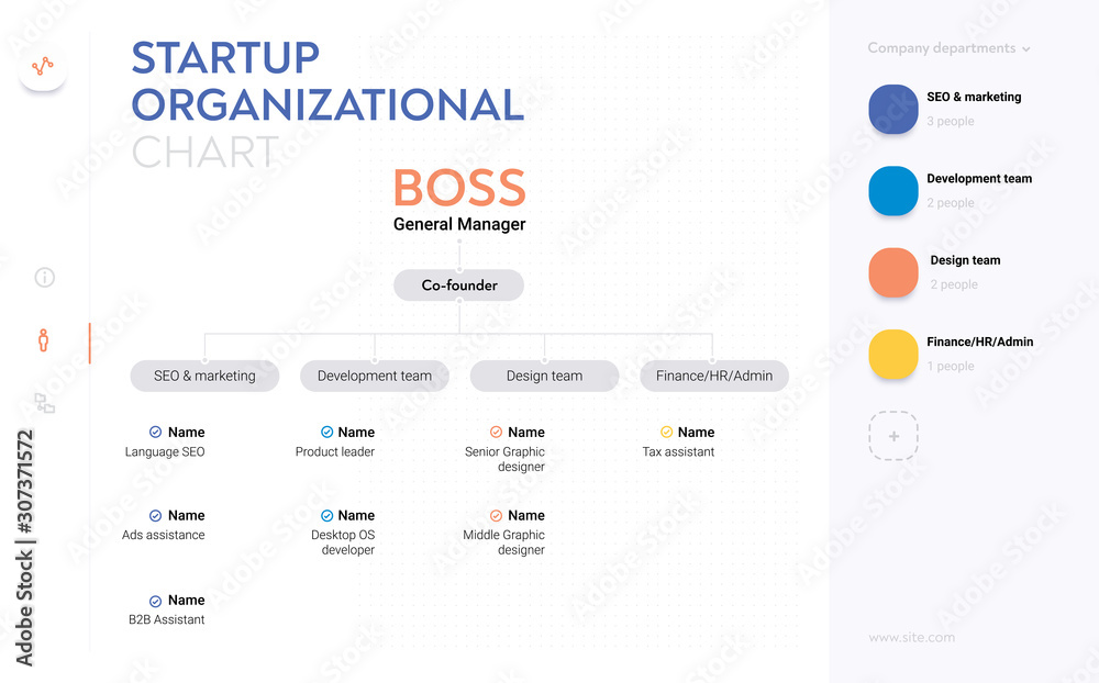 Structure of the company. Business hierarchy organogram chart infographics. Corporate organizational structure graphic elements. Company organization branches template. Modern vector info graphic. Structure of the company. Business hierarchy organogram chart infographics. Corporate organizational structure graphic elements. Company organization branches template. Modern vector info graphic.