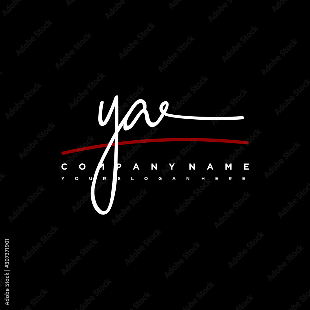 YA initials signature logo. Handwritten vector logo template connected to a circle. Hand drawn Calligraphy lettering Vector illustration. YA initials signature logo. Handwritten vector logo template connected to a circle. Hand drawn Calligraphy lettering Vector illustration.