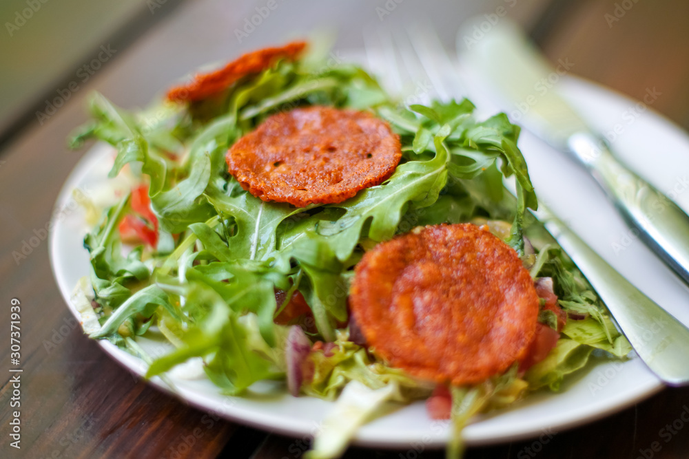 Salad on a restaurant table Salad on a restaurant table