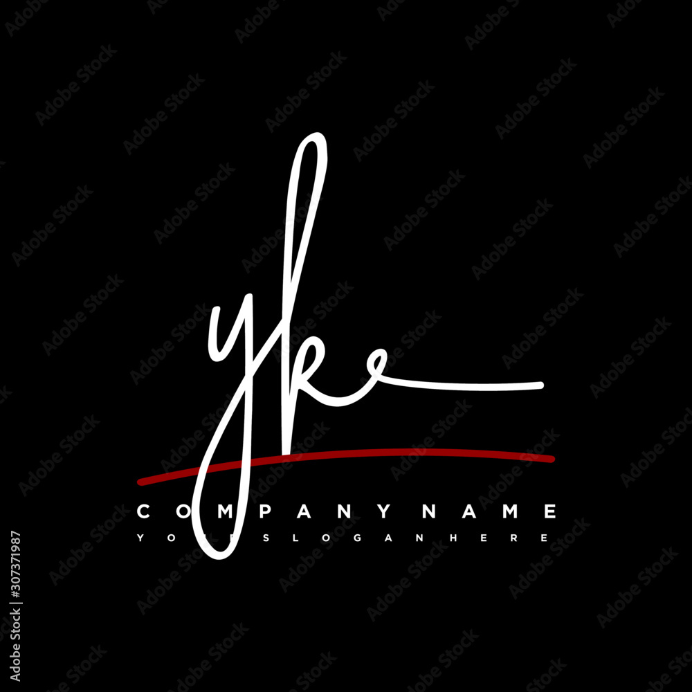 YK initials signature logo. Handwritten vector logo template connected to a circle. Hand drawn Calligraphy lettering Vector illustration. YK initials signature logo. Handwritten vector logo template connected to a circle. Hand drawn Calligraphy lettering Vector illustration.