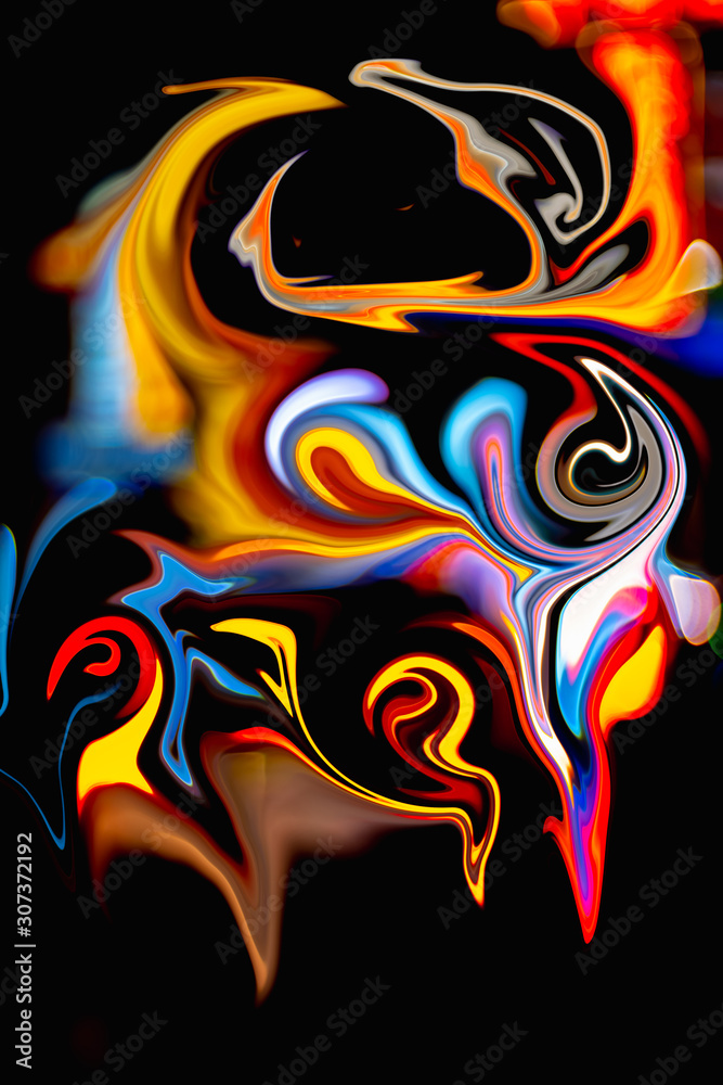 Obraz premium Abstract color background in impressionism style of multicolored liquid colors. Liquid marble texture, waves Swirl pattern . 