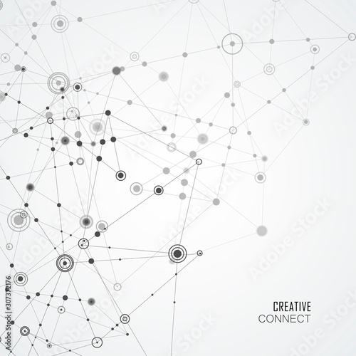 Network connection structure on white background. Vector network concept