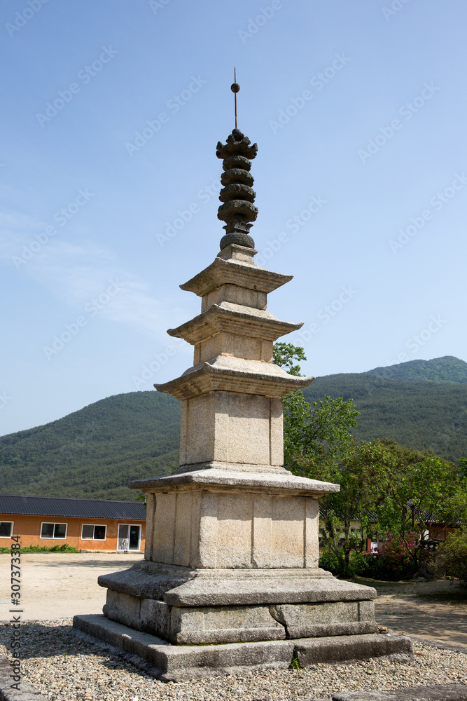 Silsangsa Temple in Namwon-si, South Korea. Various Buddhist cultural assets.