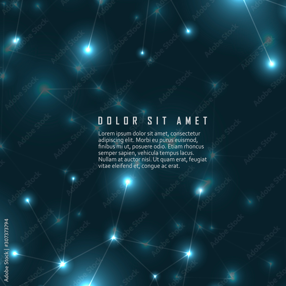 Vector abstract connecting dots and lines. Gradient colored background