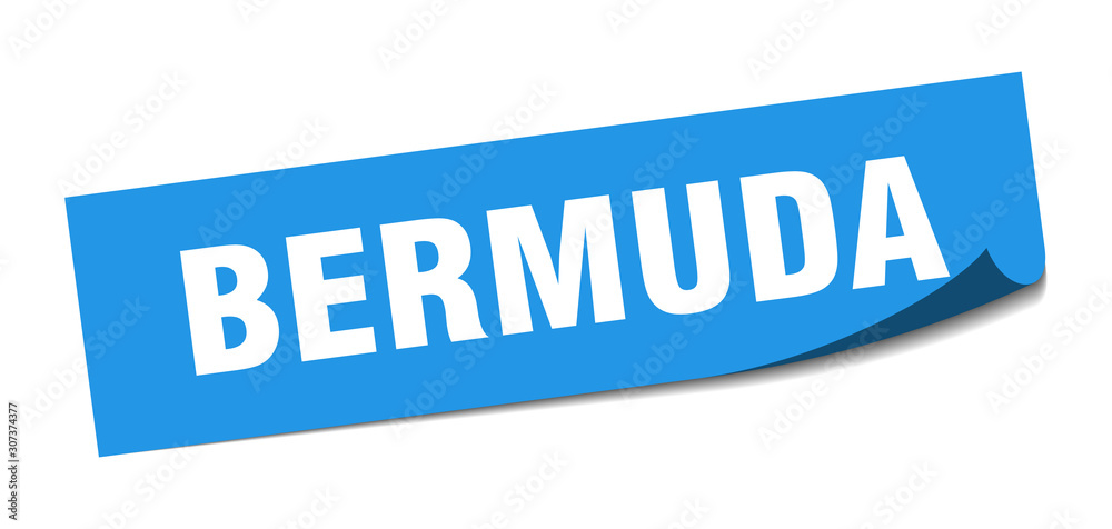 Bermuda sticker. Bermuda blue square peeler sign Bermuda sticker. Bermuda blue square peeler sign